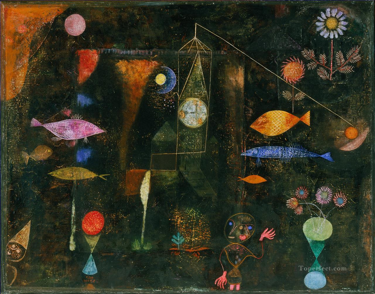 Fisch Magie Paul Klee mit Textur Ölgemälde